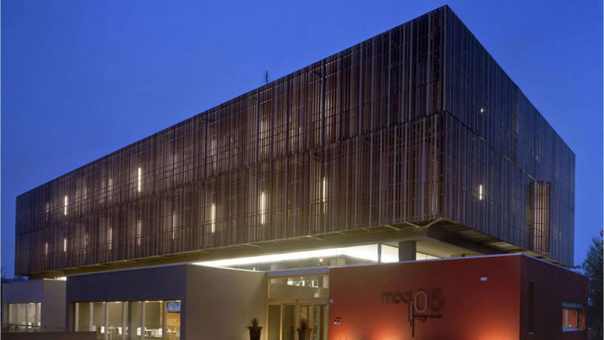 Engineered for exterior facades and other demanding applications, Trespa Meteon's underlying technology transforms wood based fibres with thermosetting resins into façade panels that are core durable, colour fast and graffiti resistant in nature.