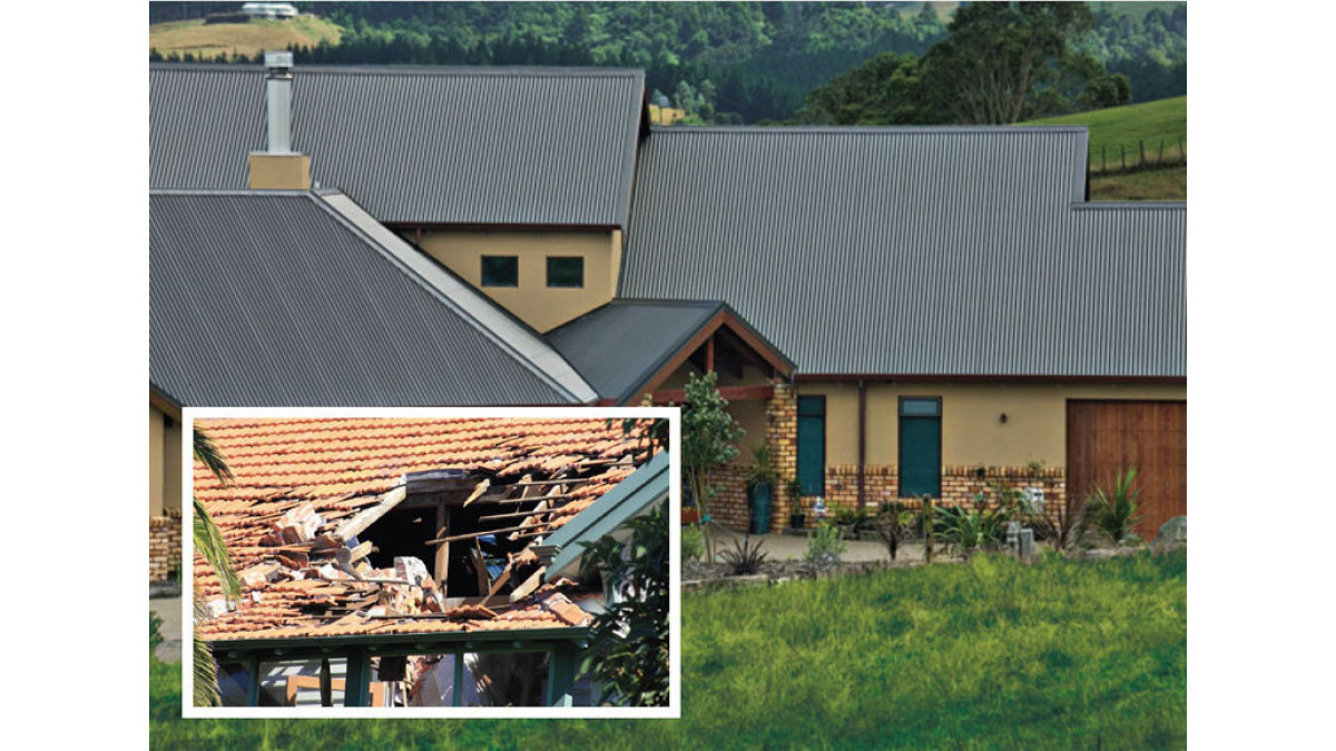 In most cases, where a brick chimney collapses onto a COLORSTEEL® roof it will go no further.