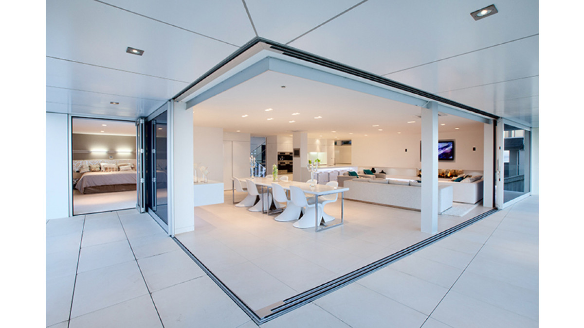 The corner slider in the APL Architectural Series was recessed at the head and sill.
