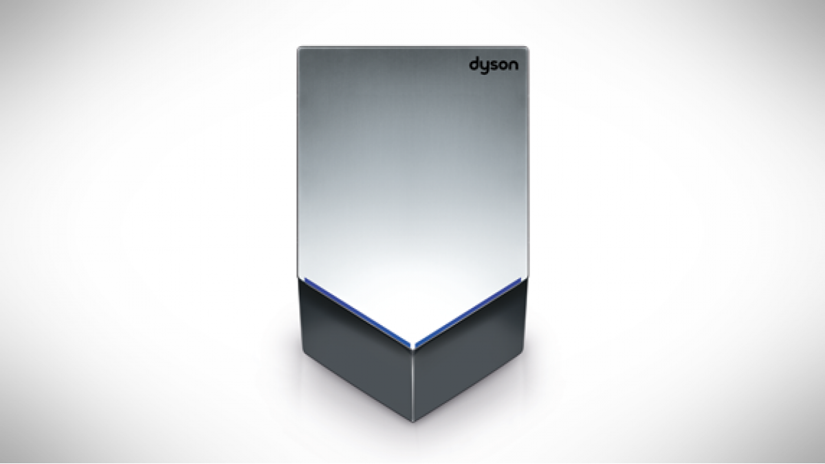 Dyson Airblade V hand dryer: concentrated technology - 60 per cent smaller but no compromise on performance.
