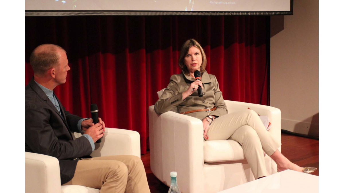 Cathleen McGuigan with Home New Zealand editor Jeremy Hansen.