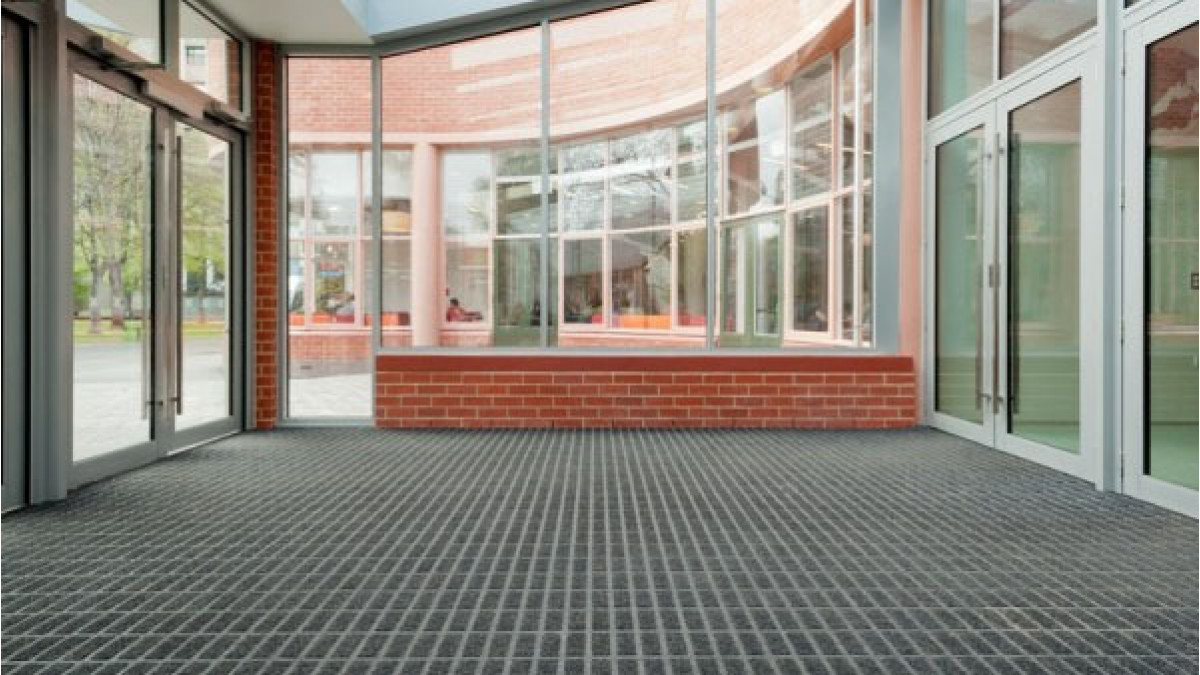 Axis is an interlocking modular entrance matting system with water-absorbent, intense wear infills. The modular design allow the tiles to be cut to shape and size onsite for easy installation.