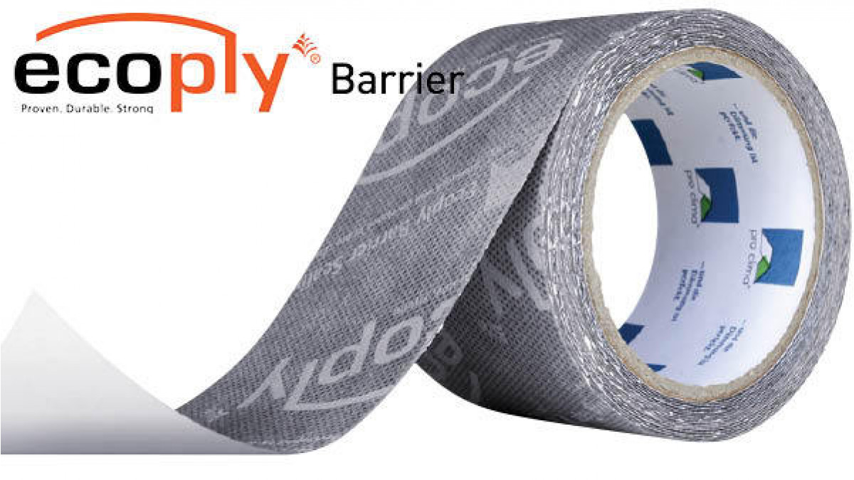 Ecoply Barrier is quickly installed – just fasten the panels and tape the seams .