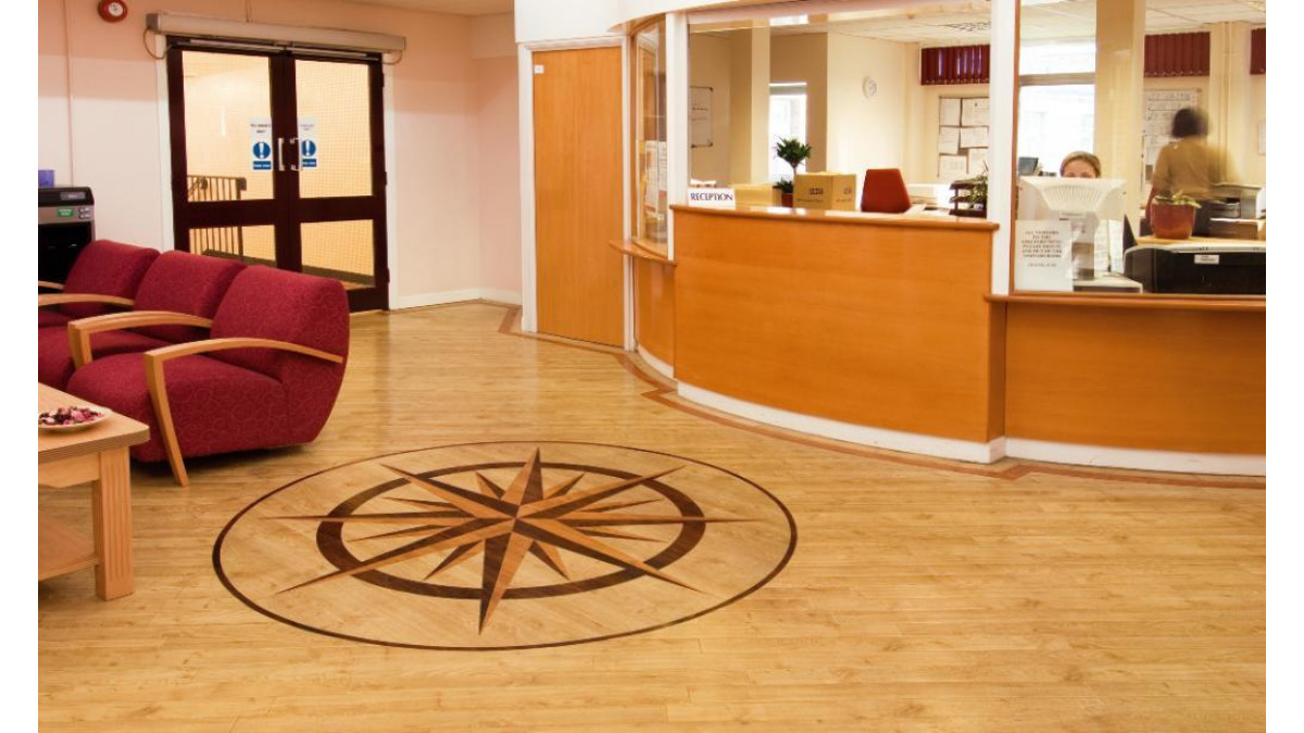 Zones and features can be created within the flooring.