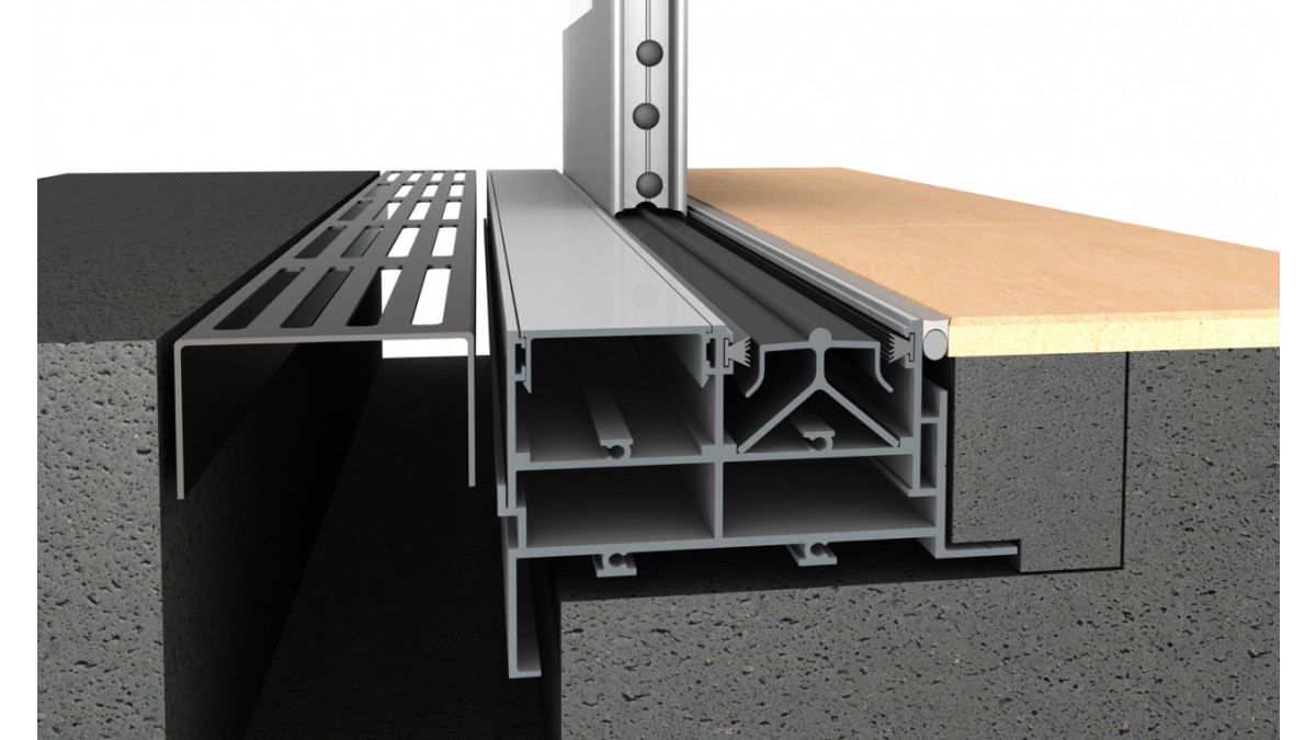 Cross section of APL Architectural Series flushline sill.