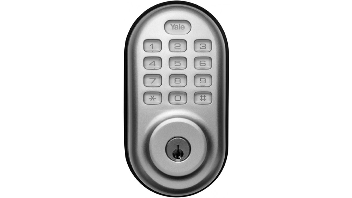 The Yale Electronic Digital Deadbolt combines a robust lockset with a contemporary electronic aesthetic. 