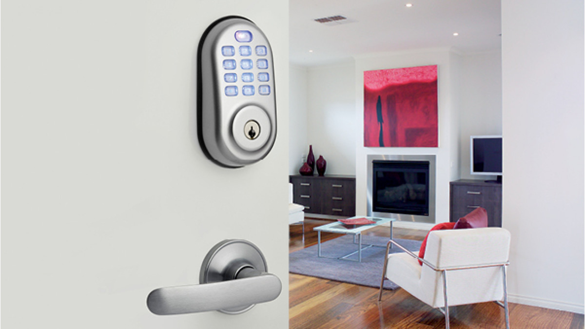The Yale Electronic Digital Deadbolt combines a robust lockset with a contemporary electronic aesthetic.