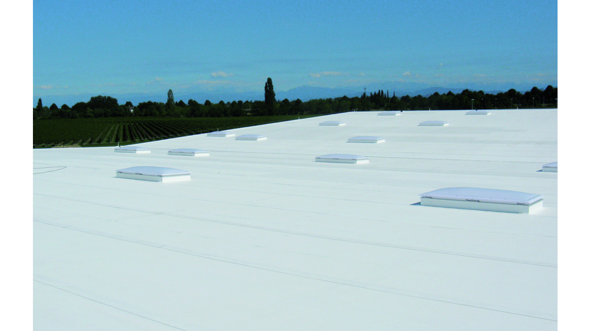 TPO roof in white.