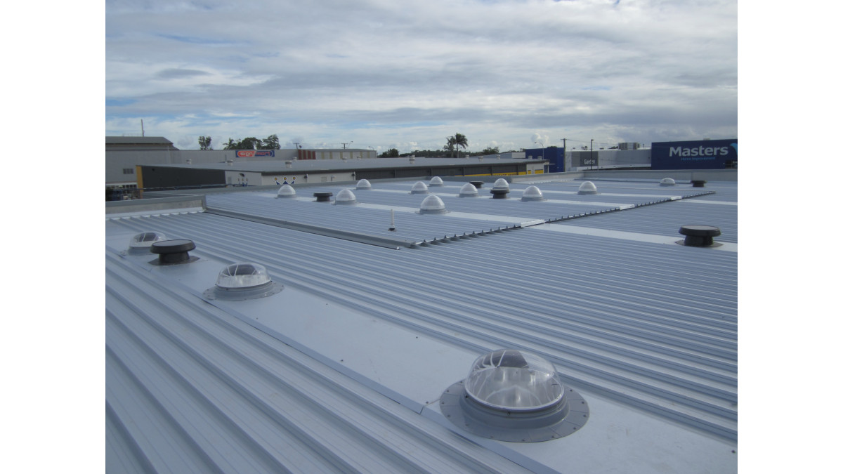 View of roof penetrations and Solatube Daylighting Systems and Solar Star Ventilation Systems domes.