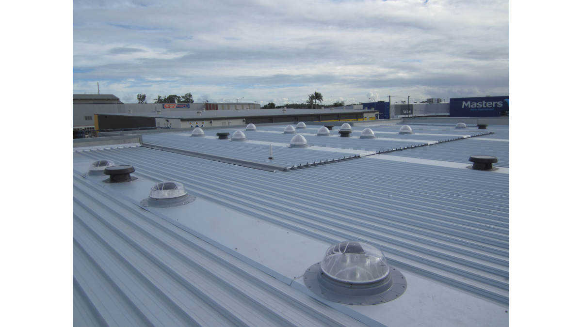 View of roof penetrations and Solatube Daylighting Systems and Solar Star Ventilation Systems domes.