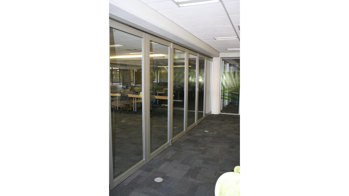 Fully closed bi-fold doors.