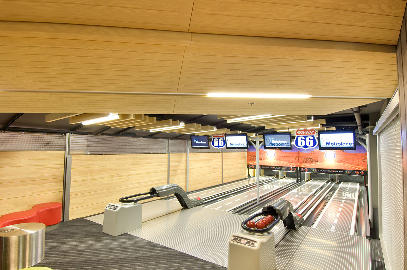 Acoustic Ceiling Tiles with Wood's Good Looks Without the Weight