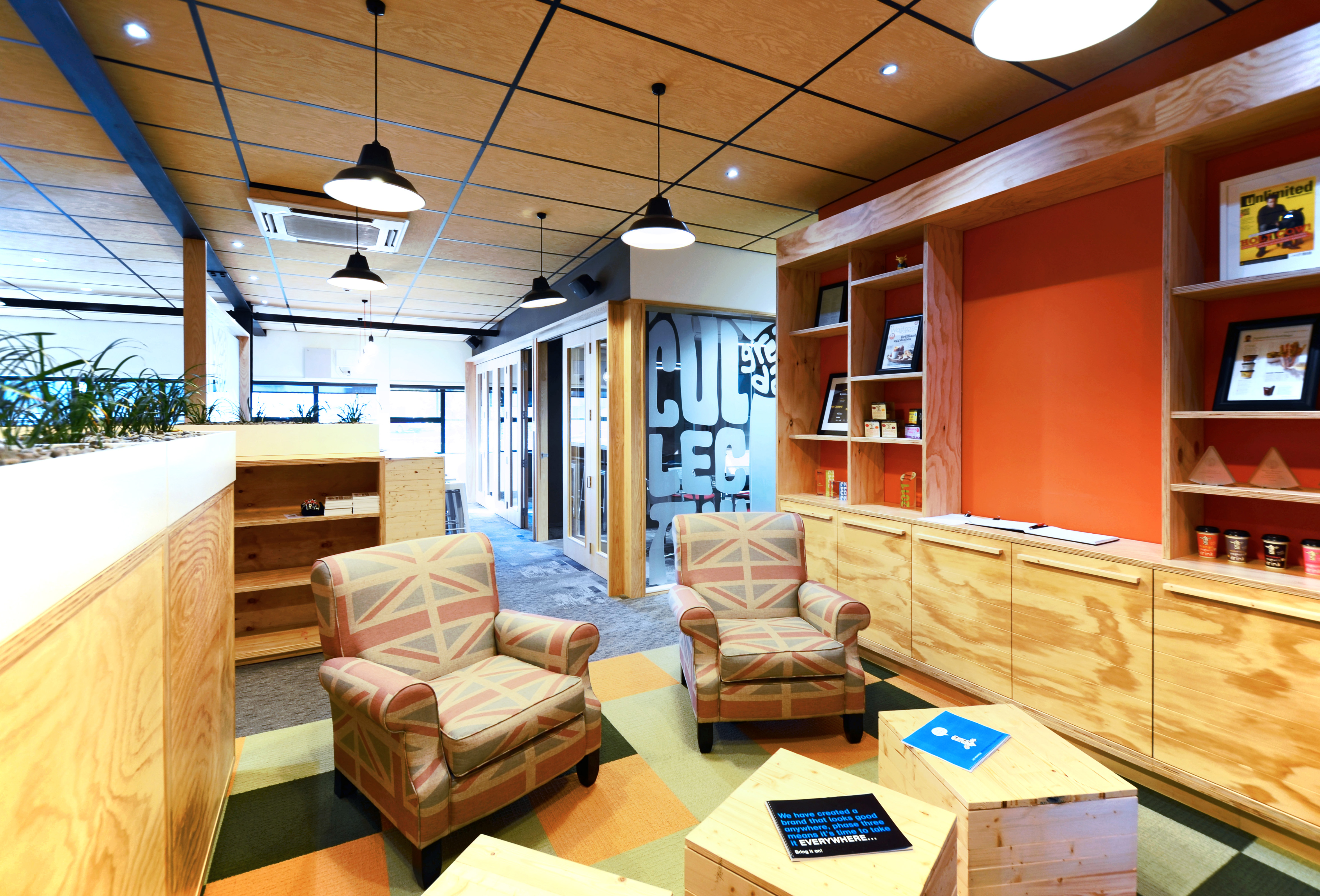 Acoustic Ceiling Tiles with Wood's Good Looks Without the Weight