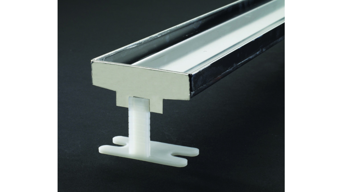 Quality stainless steel channel with levelling feet for ease of installation.