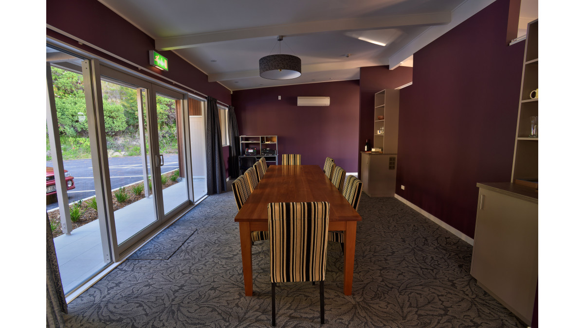 Resene Cocktail (blackberry grape) was chosen for this space at MaryKnoll in Hawkes Bay so that by day the rooms would be bright and alive with colour, and by night the rooms would be transformed into rich, luscious spaces.