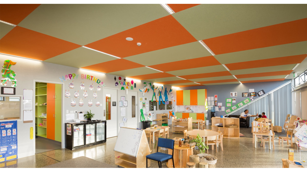 Zenith and Acros Cube used in the ceiling of an early childhood centre.