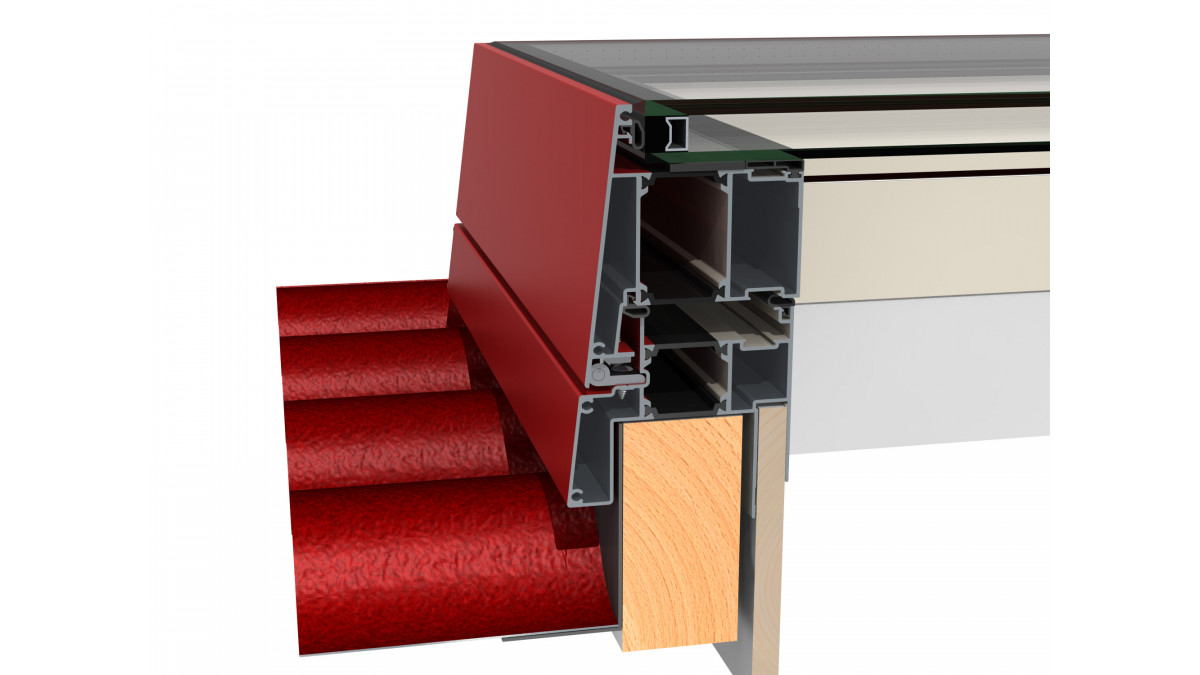 The opening roof window frame — sectional view.