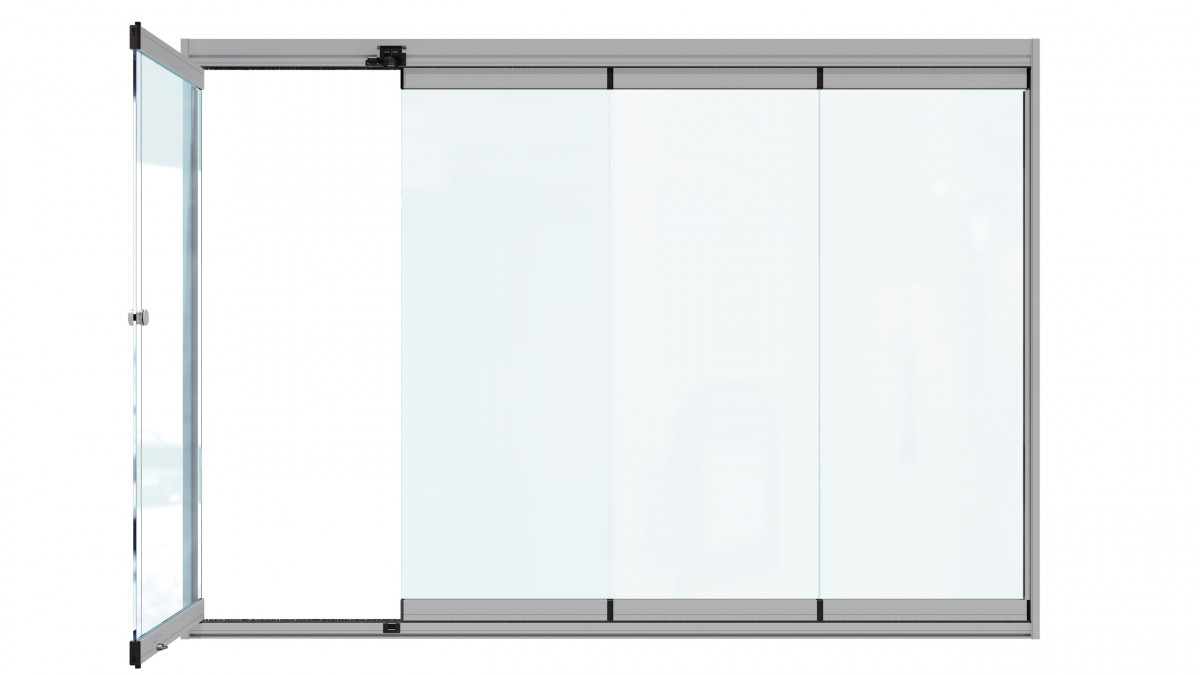 UNEX Alfresco Glass Screens - One Pane Open
