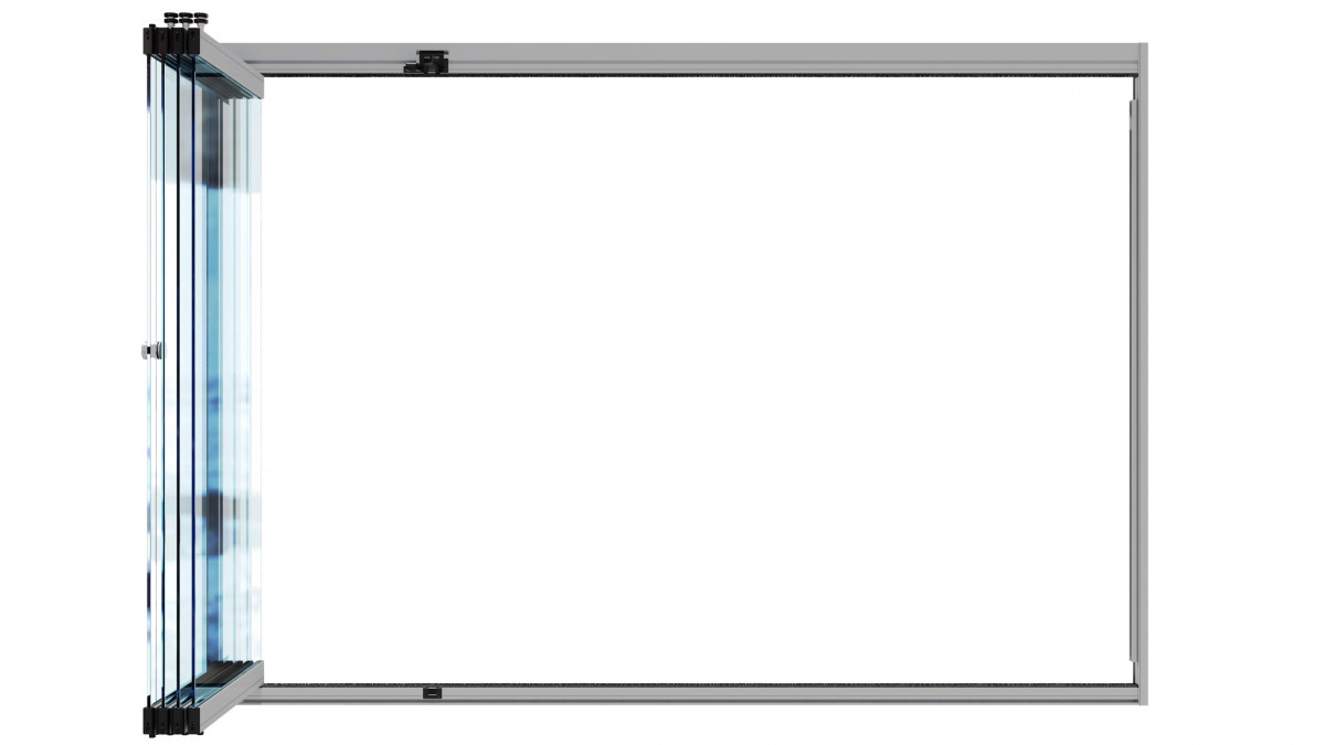 UNEX Alfresco Glass Screens - Fully Open