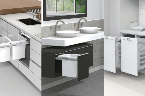 Hideaway Bins Offer Versatile Options for Kitchens, Laundries and Bathrooms
