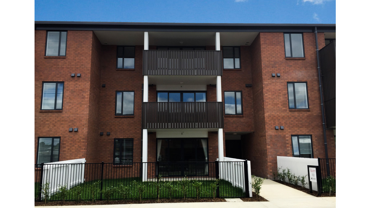 Front view of Spectrum Clearspan slat balustrade at Edinburgh Street Retirement Units.