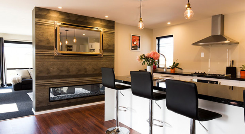 Escea Creates Focal Point in New Home with Double Sided Fireplace