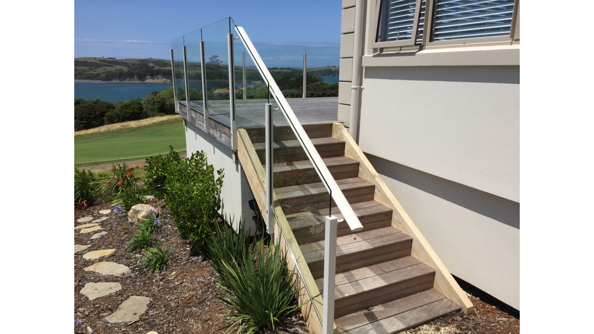 Handrails easily fit to Clearspan posts.