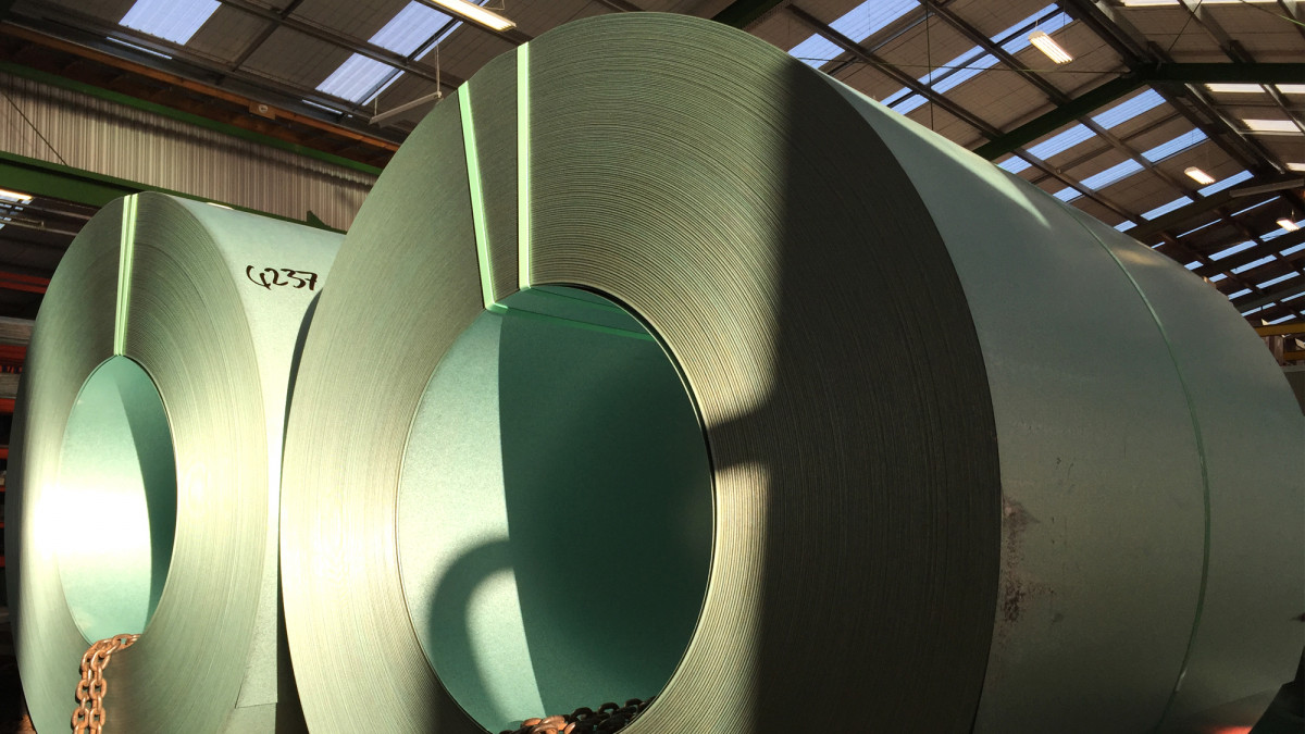 Steel coil delivered to the factory.
