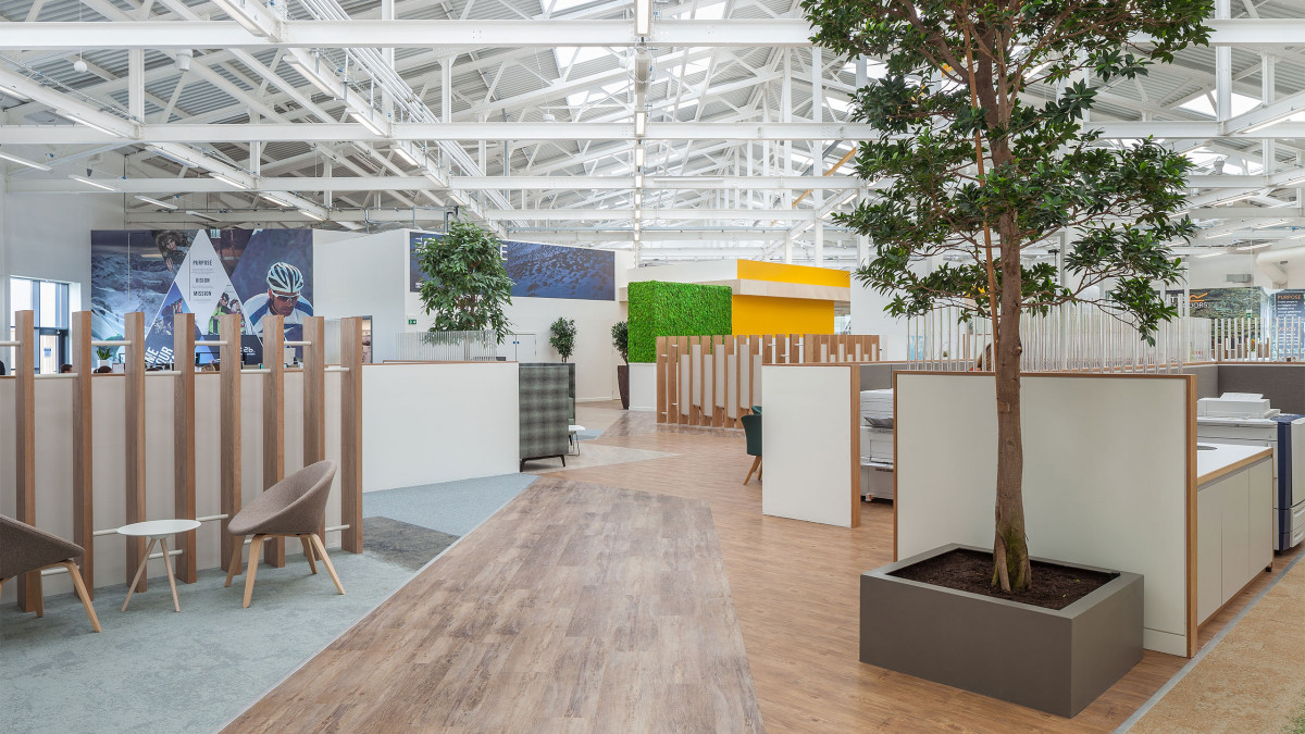 Autex Cube was applied to timber walls/slats throughout office for added acoustic and visual privacy.<br />
Photo: Gavin Stewart. 