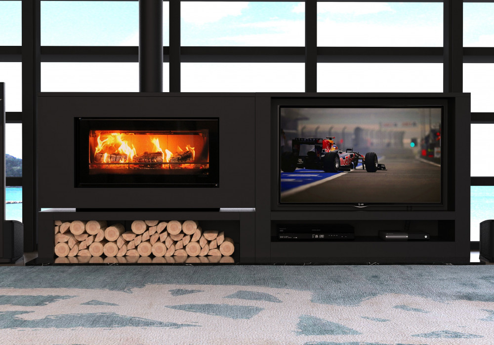The Fireplace Introduces New Side by Side TV and Fireplace Cabinet