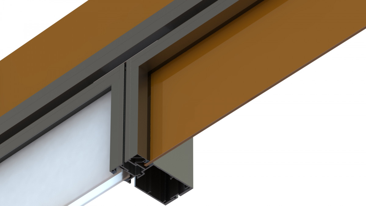 The 150mm Flushglaze system allows inclusion of glazed and solid panels.