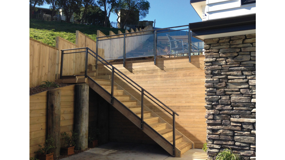 Classic style balustrade looks great on stairs as well as deck. 