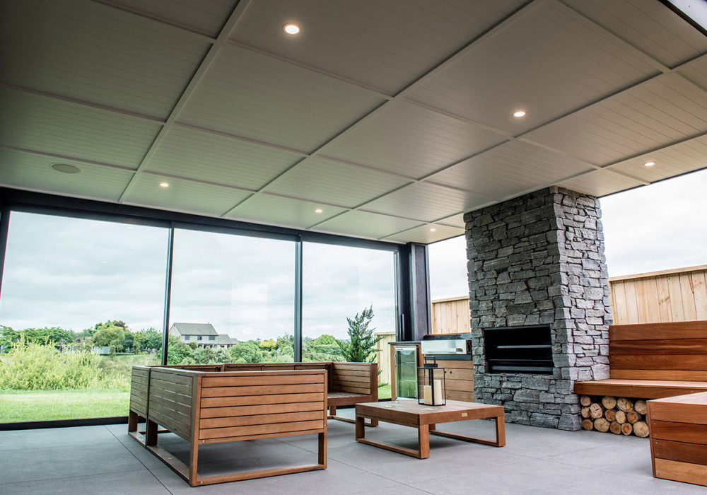 HardieGroove Lining Adds Interest to Al Fresco Living Area