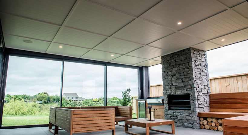 HardieGroove Lining Adds Interest to Al Fresco Living Area