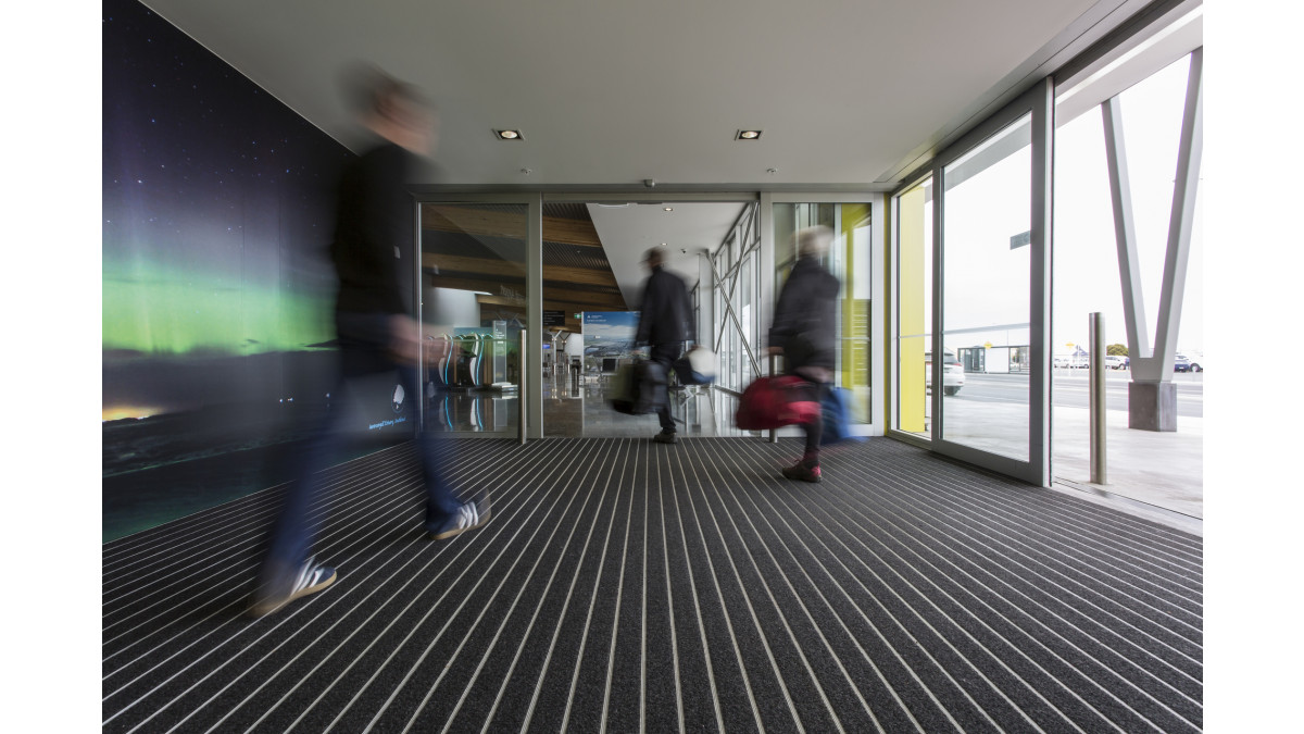ExtraTread in the main entrance wind lobby — Invercargill Airport.