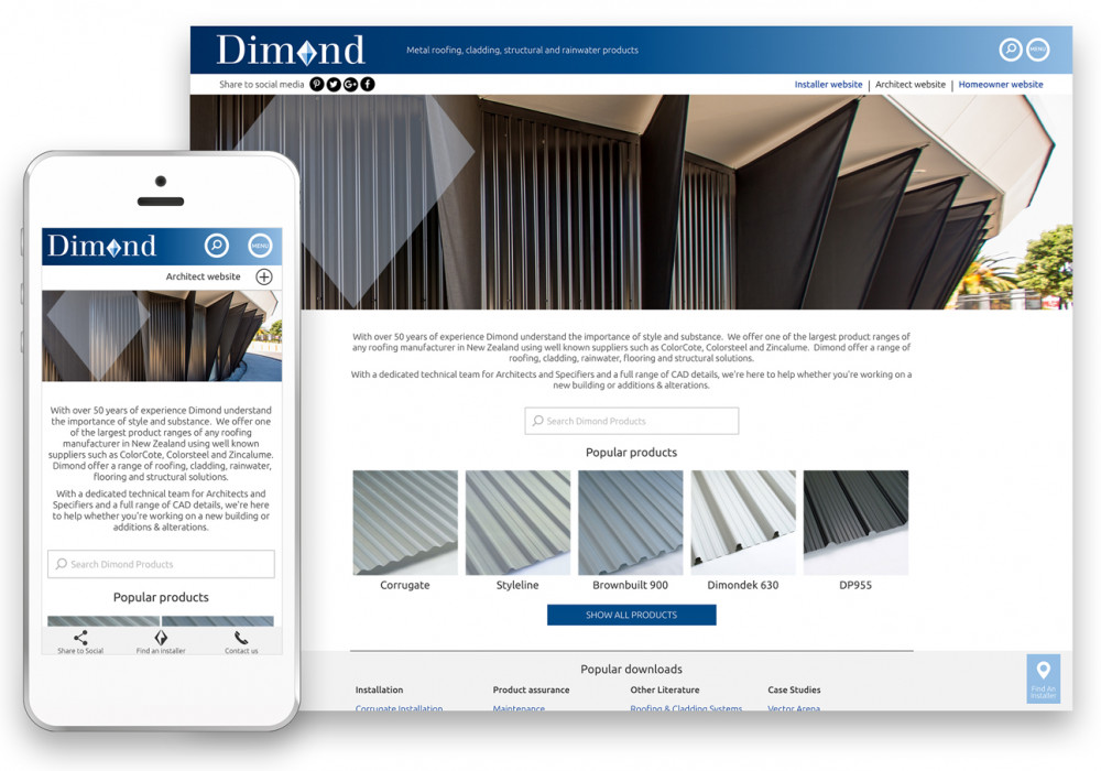 Dimond Launches New Website for Architects and Specifiers