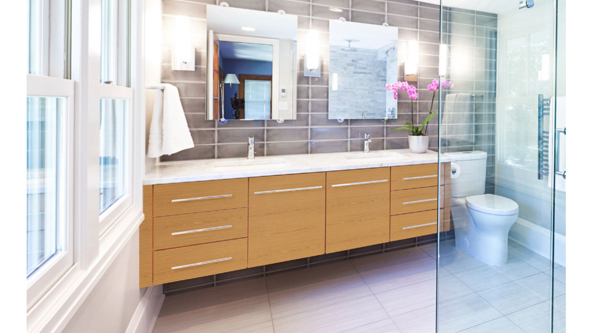 Adding a modern look to bathroom cabinetry with Prime Panels Melamine.