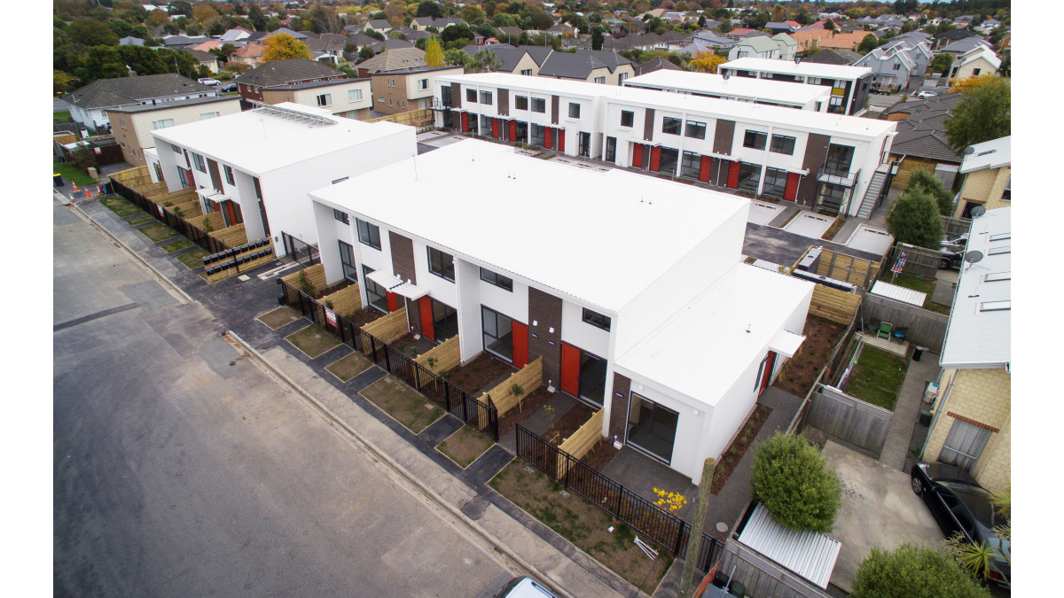 Aerial view of both unit lots.