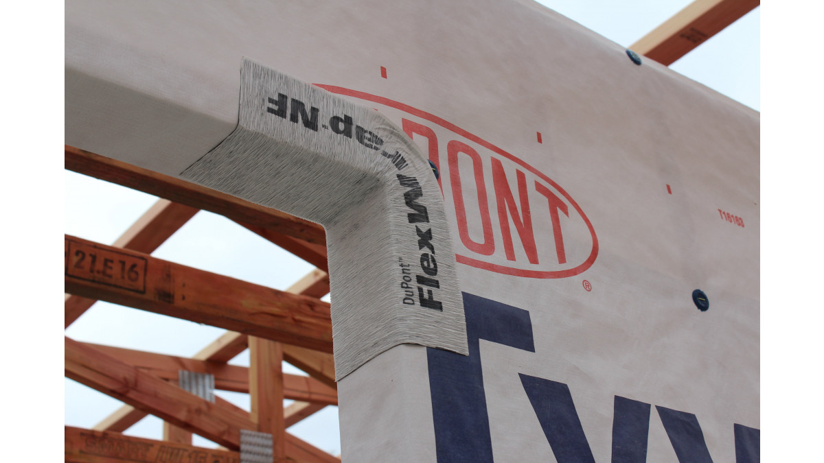 DuPont Tyvek Building Envelope system includes Tyvek Homewrap, Supro underlay and FlexWrap flashing tape.