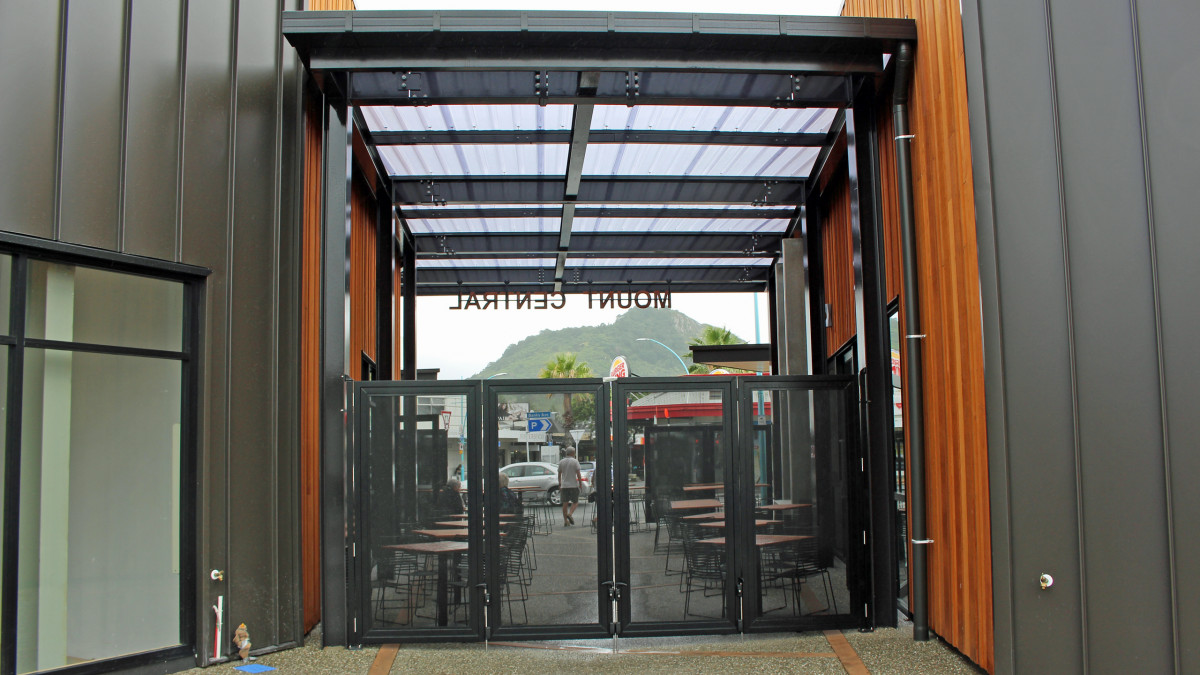 Clearguard screens fitted as a security and windbreak screen for cafe.