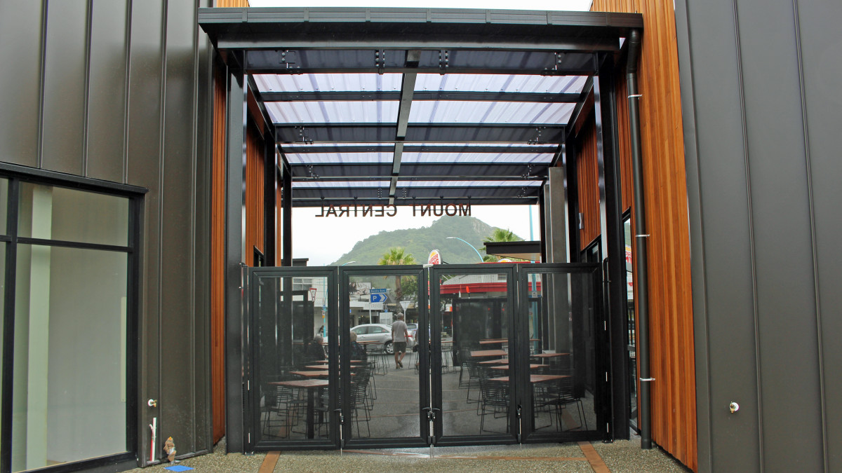 Clearguard screens fitted as a security and windbreak screen for cafe.