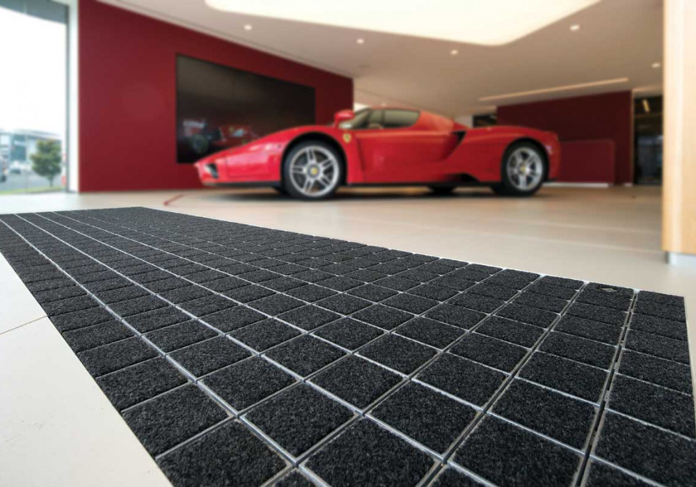 Ferrari Showroom Features Premium Shuttle Entrance Mat