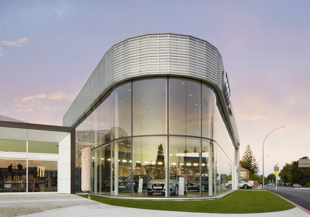 Curved Glass Facade Turns Heads at Ebbett Audi Hamilton