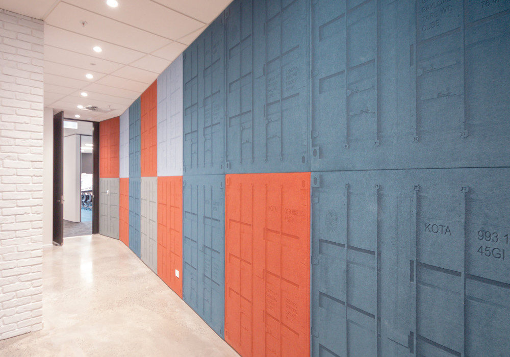 Striking Interior for Global Logistics Company with New Autex Innovation Etch