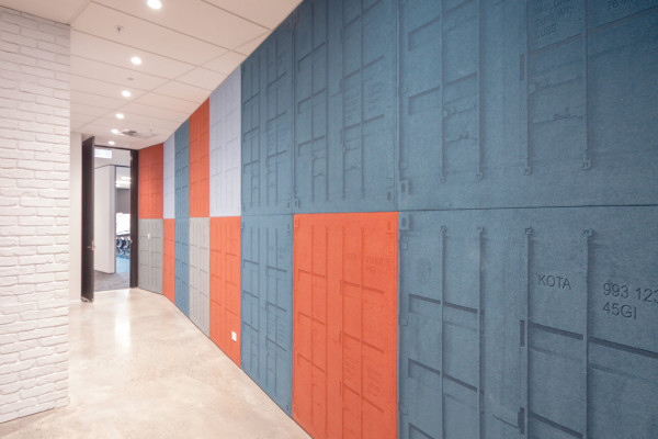 Striking Interior for Global Logistics Company with New Autex Innovation Etch