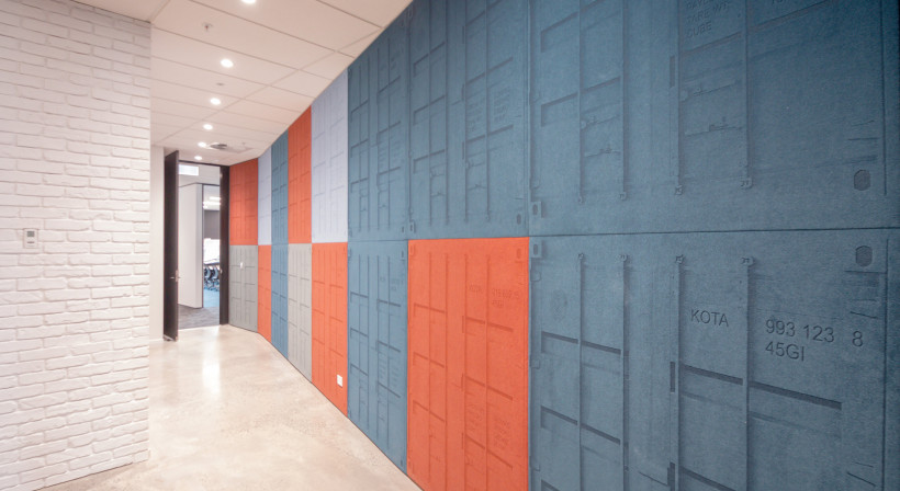 Striking Interior for Global Logistics Company with New Autex Innovation Etch