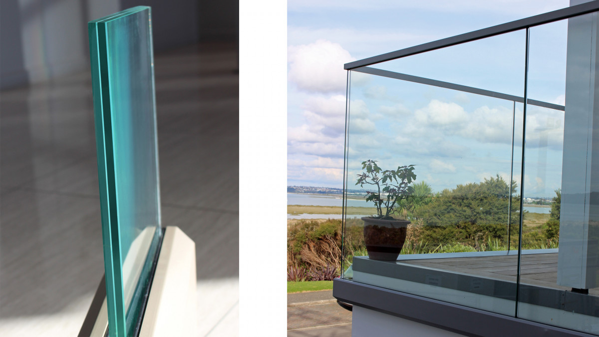 Edgetec Infinity Balustrade is available with Stiff Interlayer Glass for Frameless Finish, or a standard top rail.