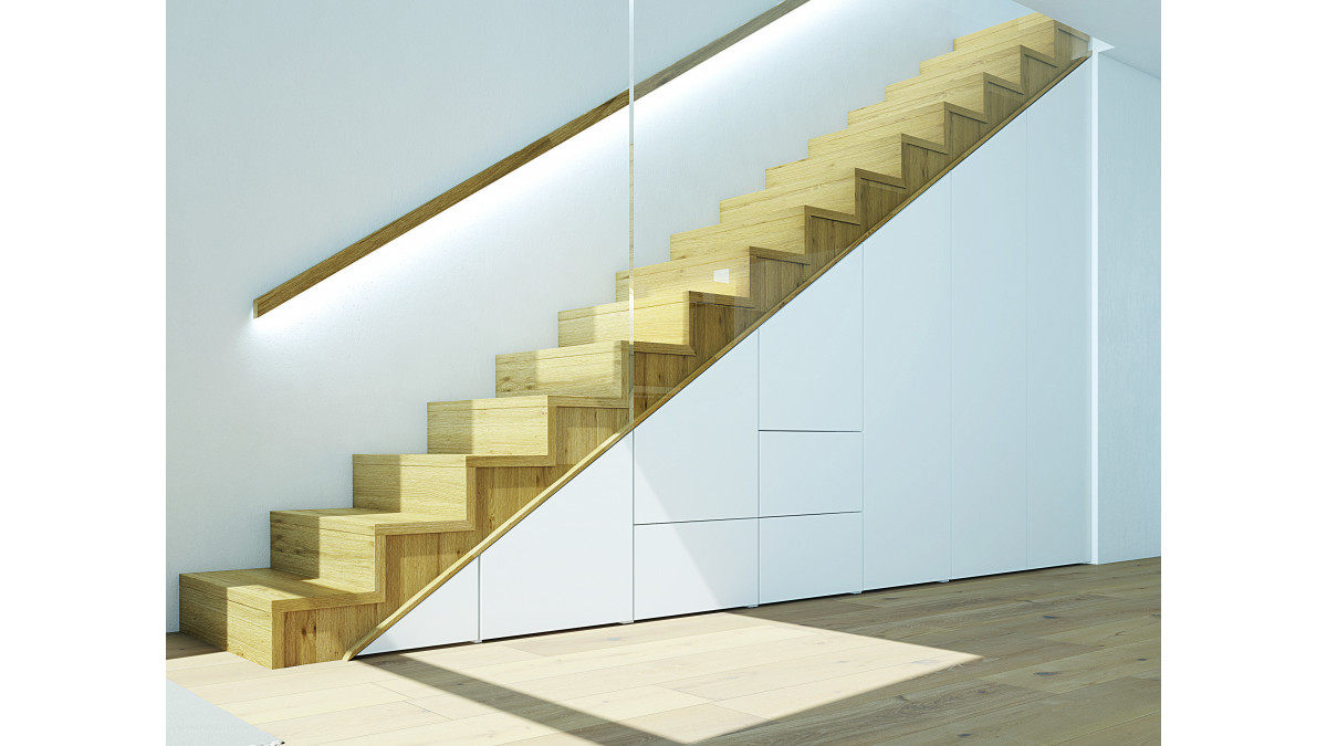 Staircases, niches and corners leave a lot of space unused.