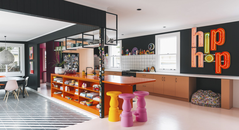 Laminex Solid Surface Brings Splash of Colour to Family Kitchen