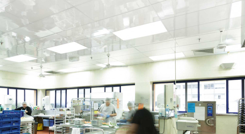 Commercial Kitchen Ceiling Replaced with Low Maintenance Tiles